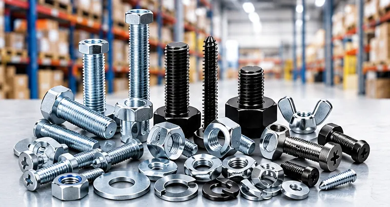 Assorted bolts, screws, nuts and washers