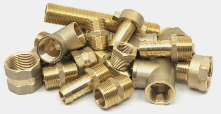 Brass hose barb fittings in several sizes
